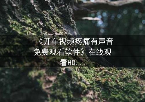 《开车视频疼痛有声音免费观看软件》在线观看HD中字 - 当疼痛成为唯一的真相