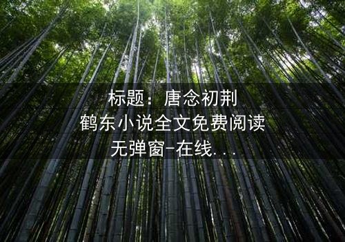 标题:唐念初荆鹤东小说全文免费阅读无弹窗-在线观看完整版 - 一场爱恨交织的致命游戏